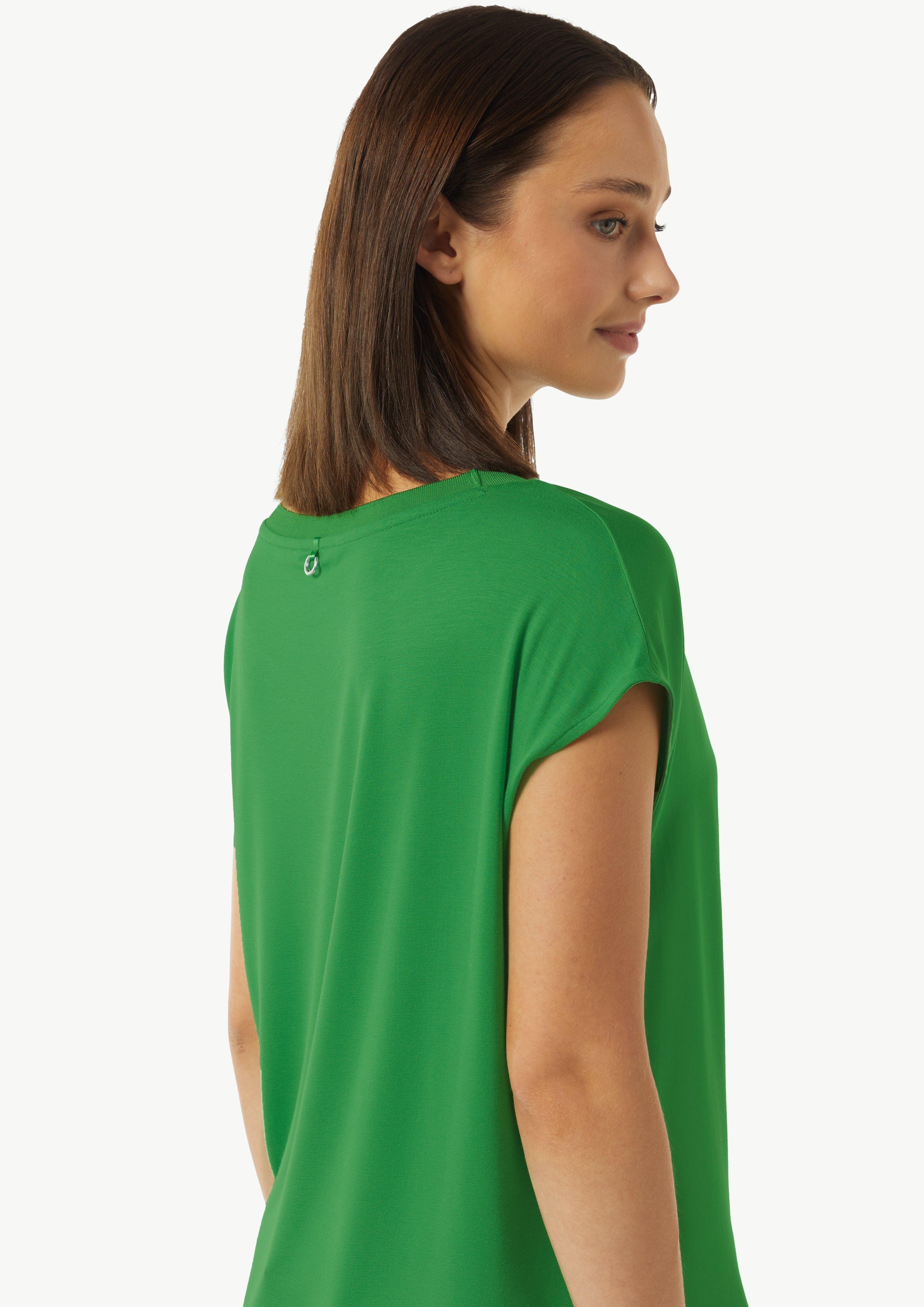 T-Shirt im Fabricmix mit Rippdetail - grün