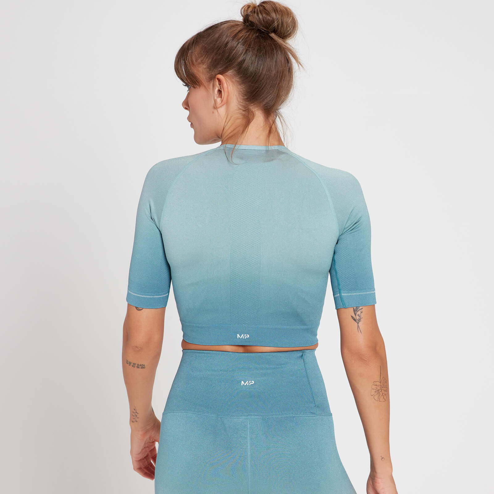 Crop top sans coutures MP Velocity Ultra pour femmes – Bleu gris