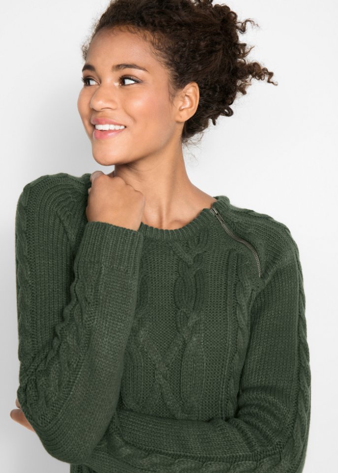 Strickkleid mit Reißverschluss-Detail