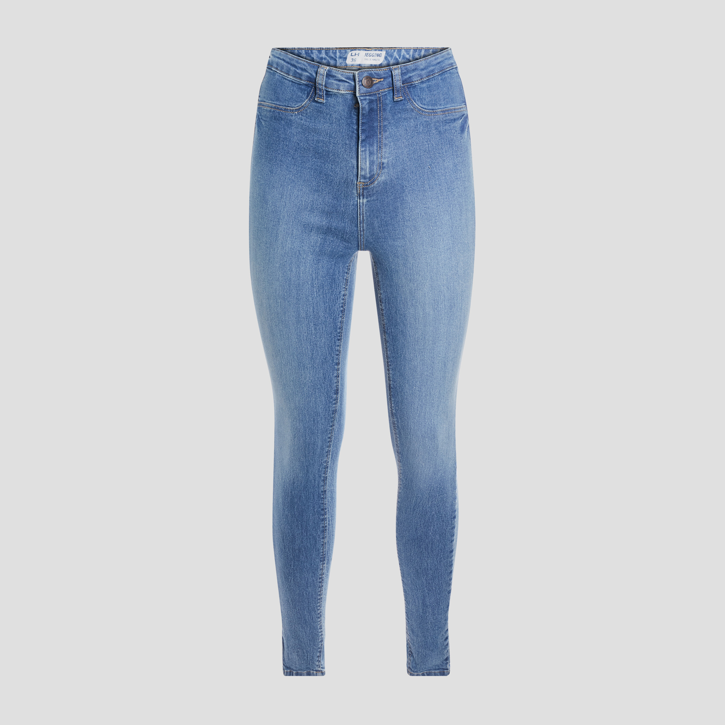 Jegging taille haute denim stone femme | La Halle