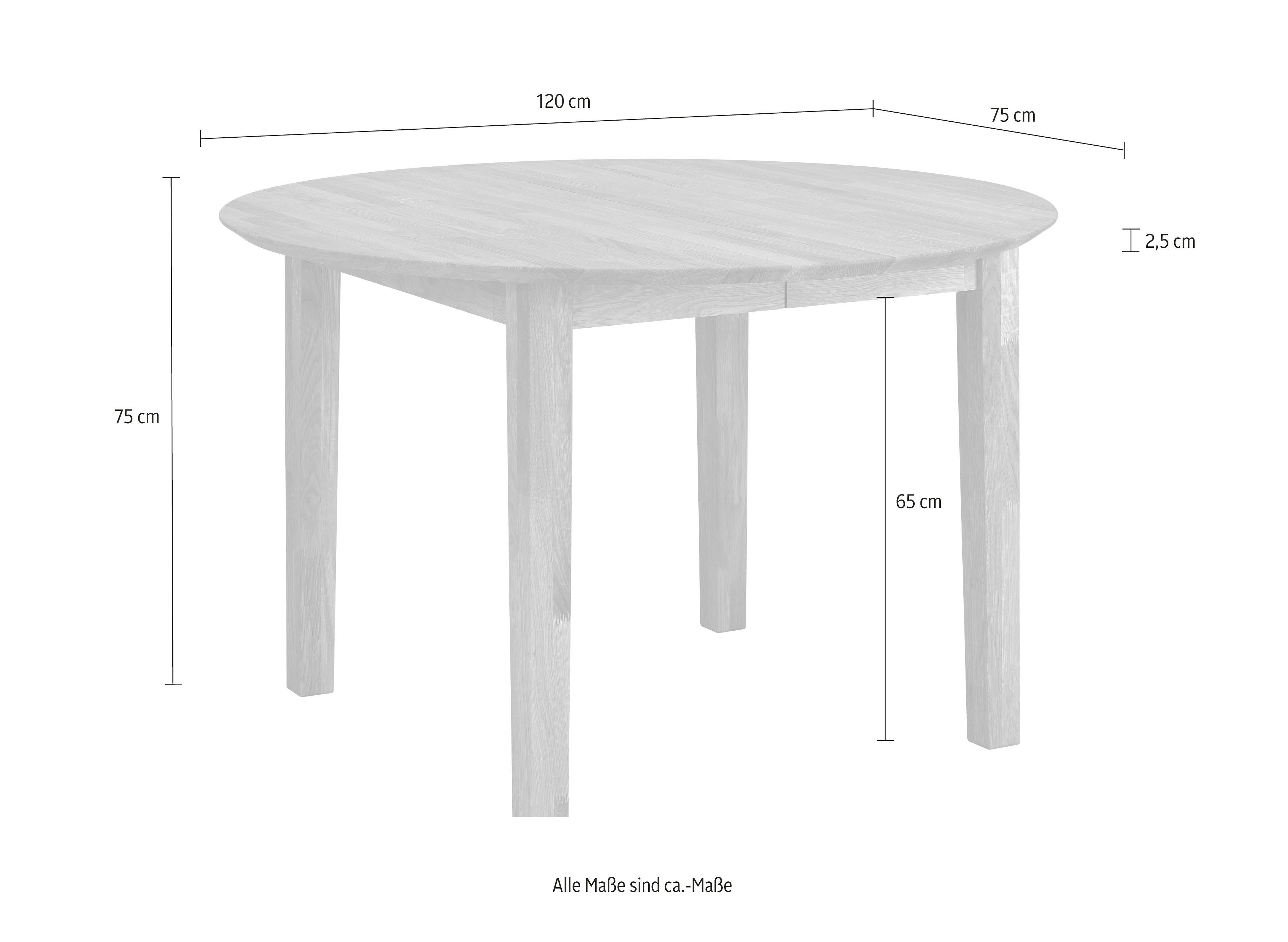 Home affaire Esstisch Time, Durchmesser 120 cm, mit Auszugsfunktion
