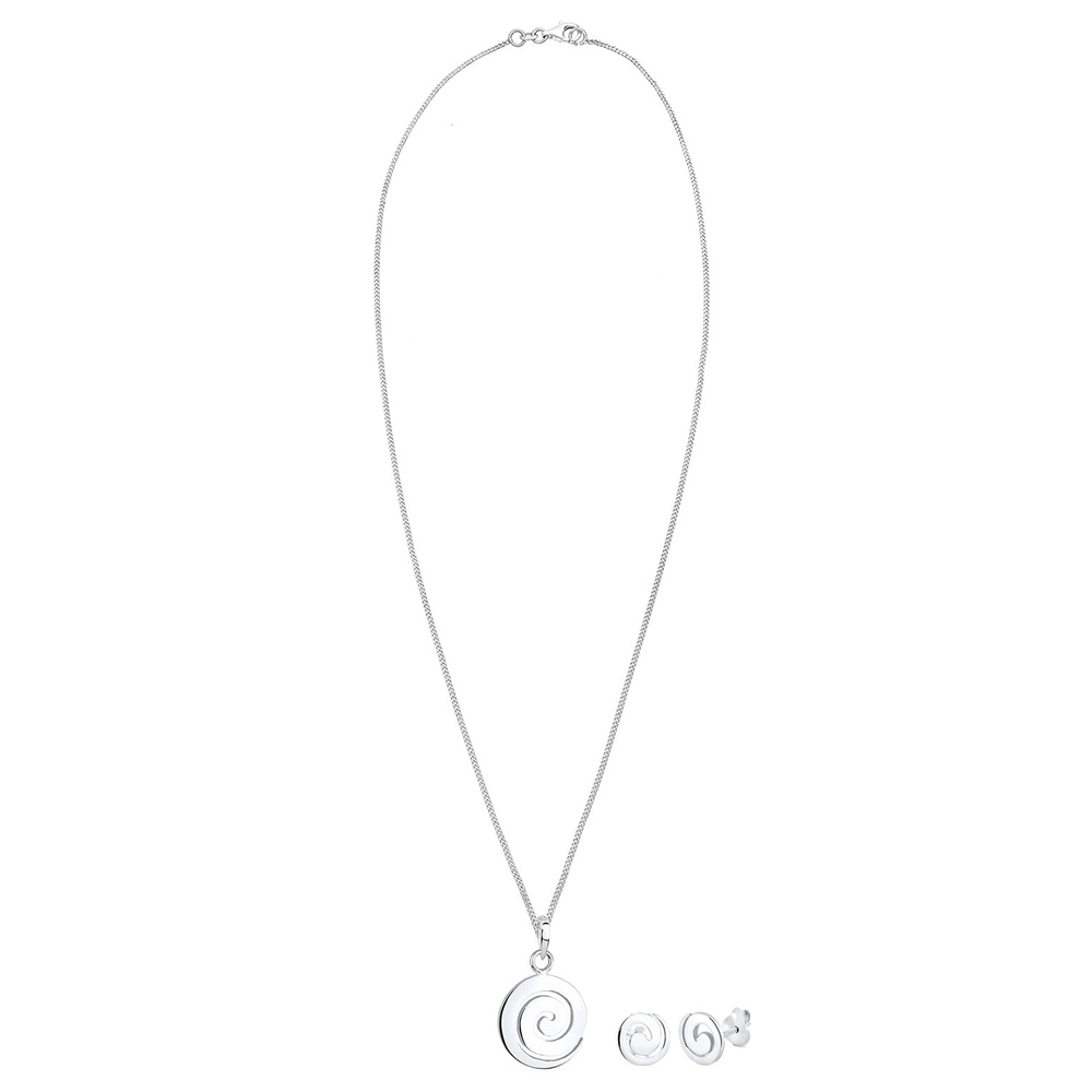 Elli Elli Ensemble de Bijoux Femmes Spirale Pendentif Set Clous d'oreilles Moderne en  Bijoux