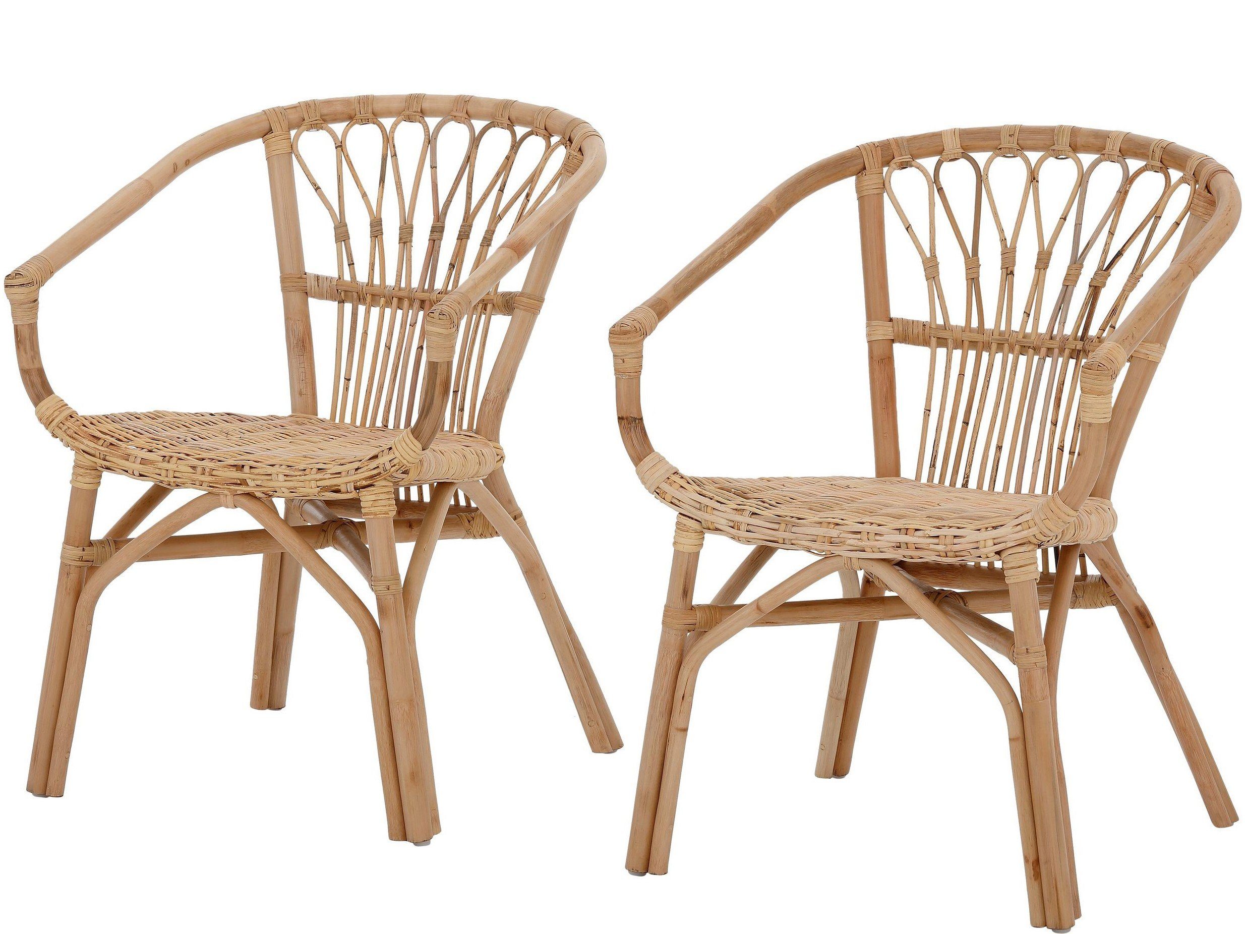 loft24 Rattanstuhl Kello (Set, 2 St), Rattangeflecht im maritimen Stil, Sitzhöhe 45 cm