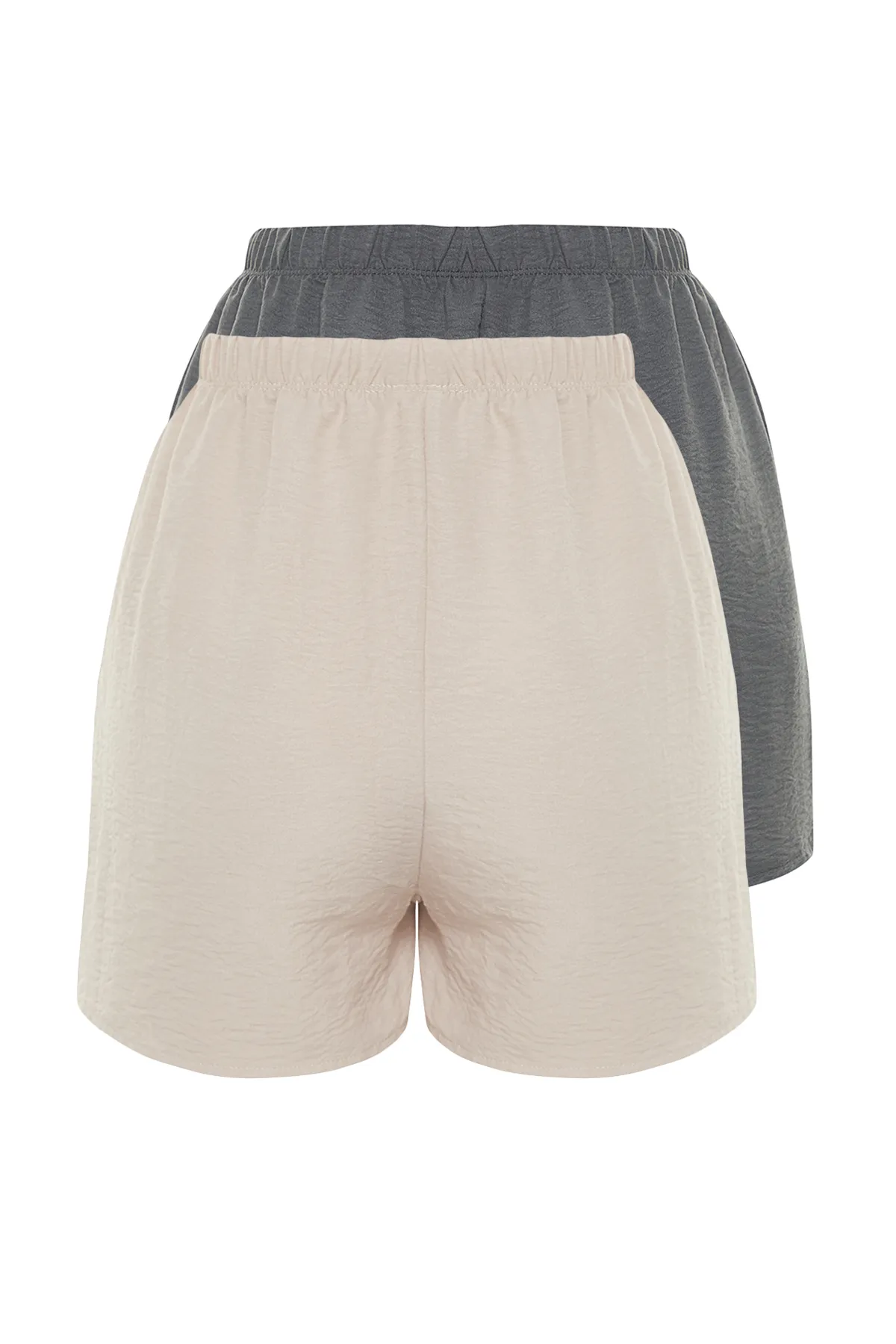 Trendyol Collection  Beige-mehrfarbige Shorts aus Viskosegewebe im 2er-Pack THMSS23SR00020