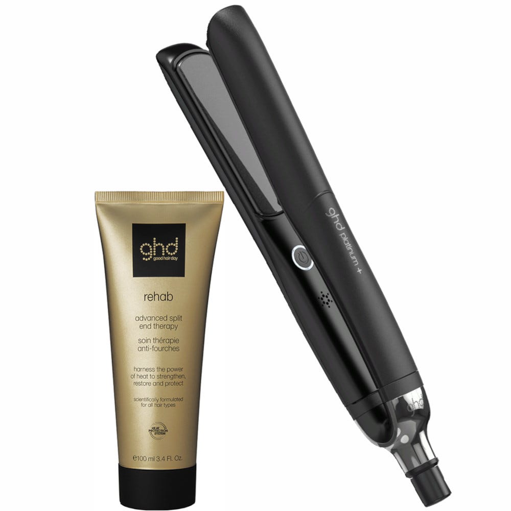 ghd platinum+ Glätteisen schwarz & rehab Haarstyling-Treatment Set
