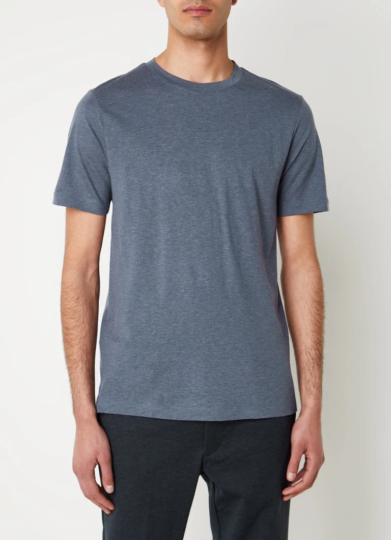 HUGO BOSS  P-Tessler T-shirt in wolblend met gemêleerd dessin
