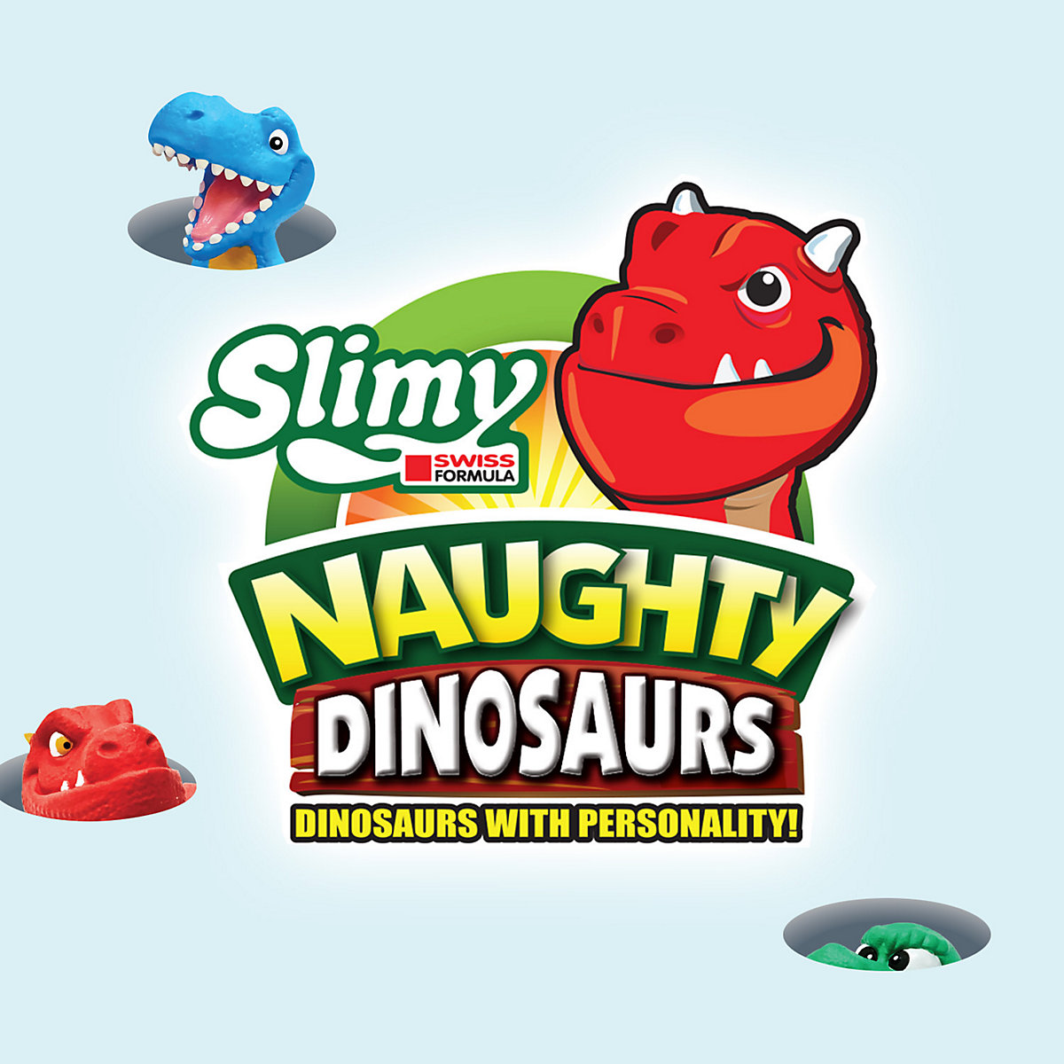 SLIMY® Dinosaur Collectible - 155g Original Slimy Slime Spielmasse in zwei Farben inkl. lustiger Dinosaurier Sammelfigur
