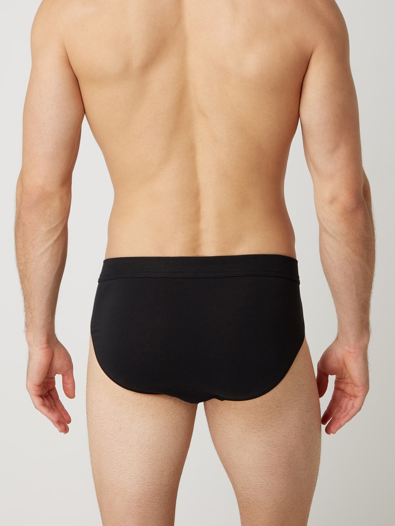 Slip mit Stretch-Anteil im 3er-Pack in schwarz