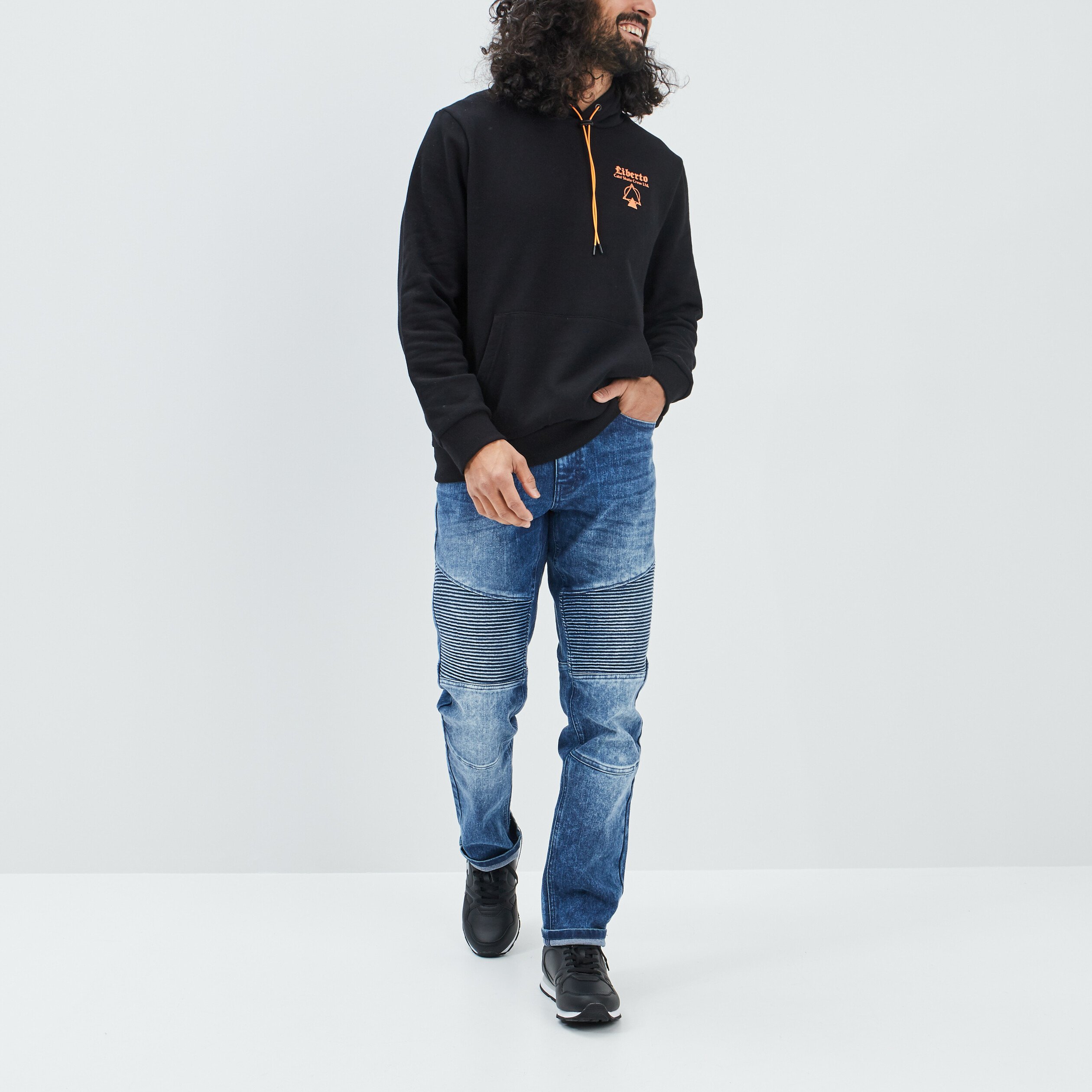 Sweat à capuche hoodie Liberto noir homme | La Halle