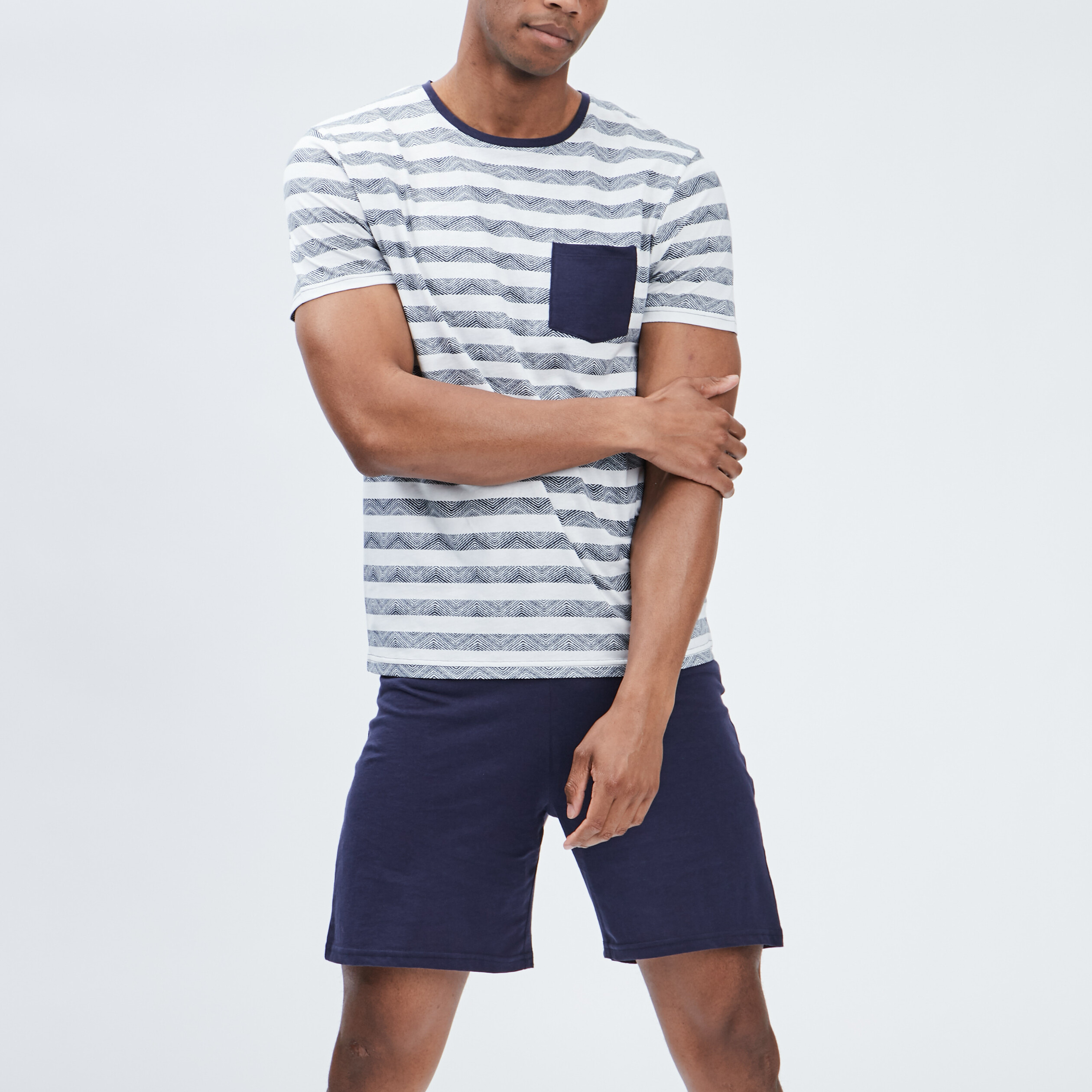 Ensemble pyjama 2 pièces blanc homme | La Halle