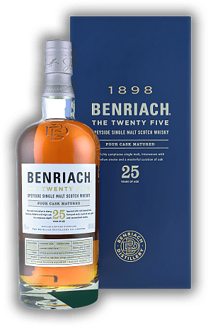 Benriach The Twenty Five Benriach The Twenty Five Reichhaltigen Aromaschichten entwickelten sich zu karamellisiertem Rauch. Alter 25 J. - 0,7	 Liter - Vol 46%