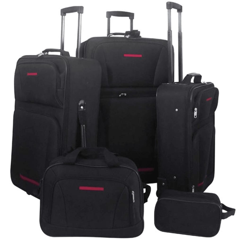 vidaXL Hartschalen-Trolley Reiseset Kofferset 5-teilig Schwarz