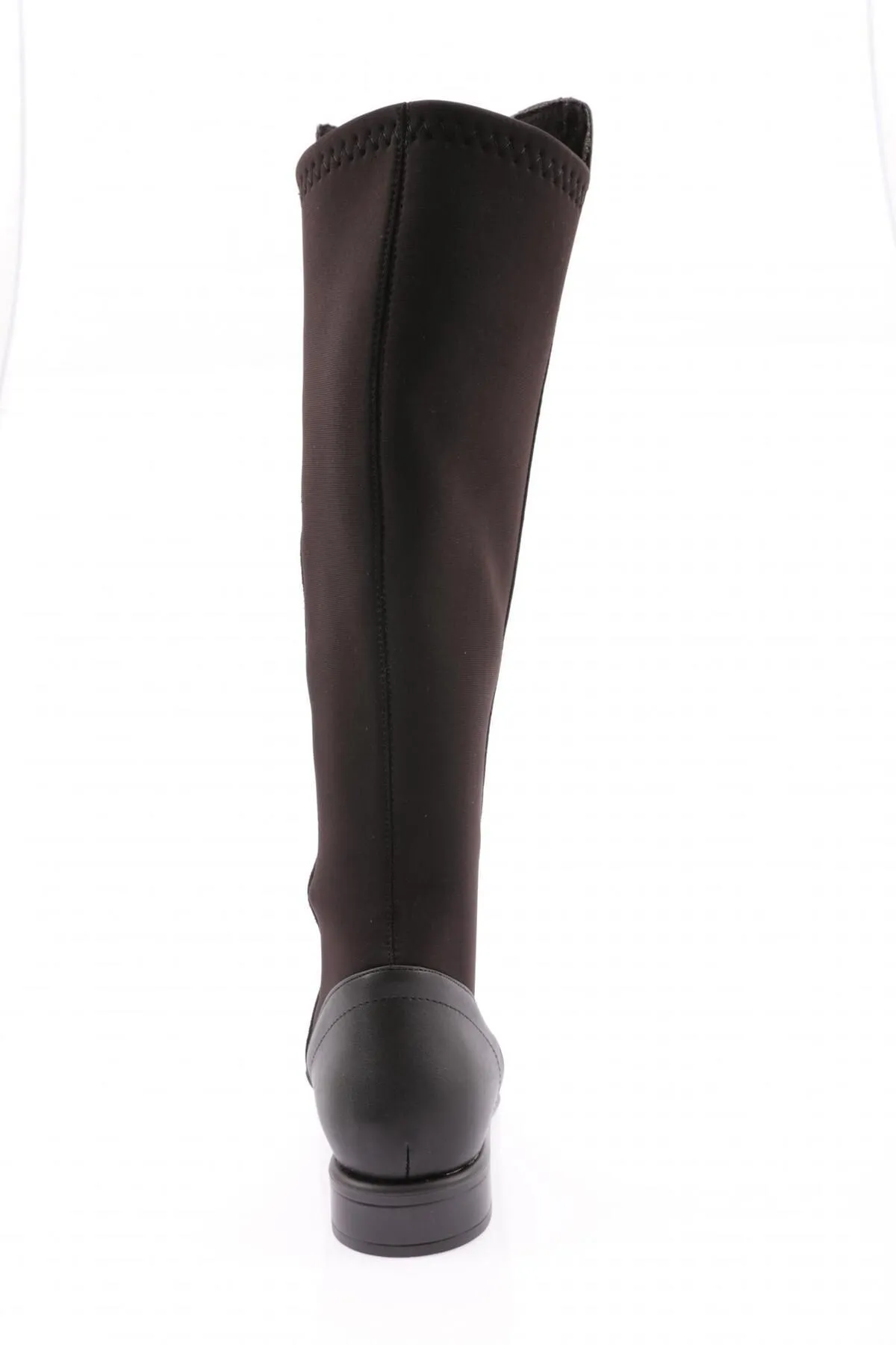DGN  Schwarze kniehohe Ballerinas für Damen Modell 501 – Stretchbogen und seitlicher Reißverschluss