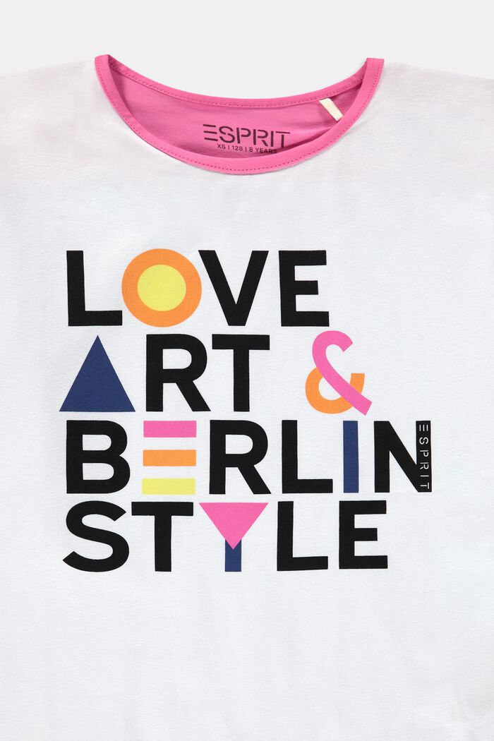 Baumwoll-T-Shirt mit positivem Print auf der Brust