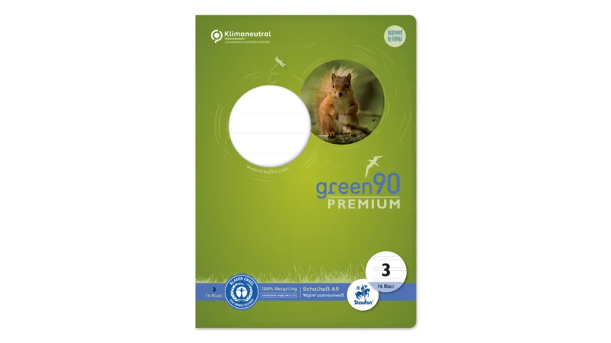 Ursus Green Premium Heft A5 16 Blatt Lineatur 3