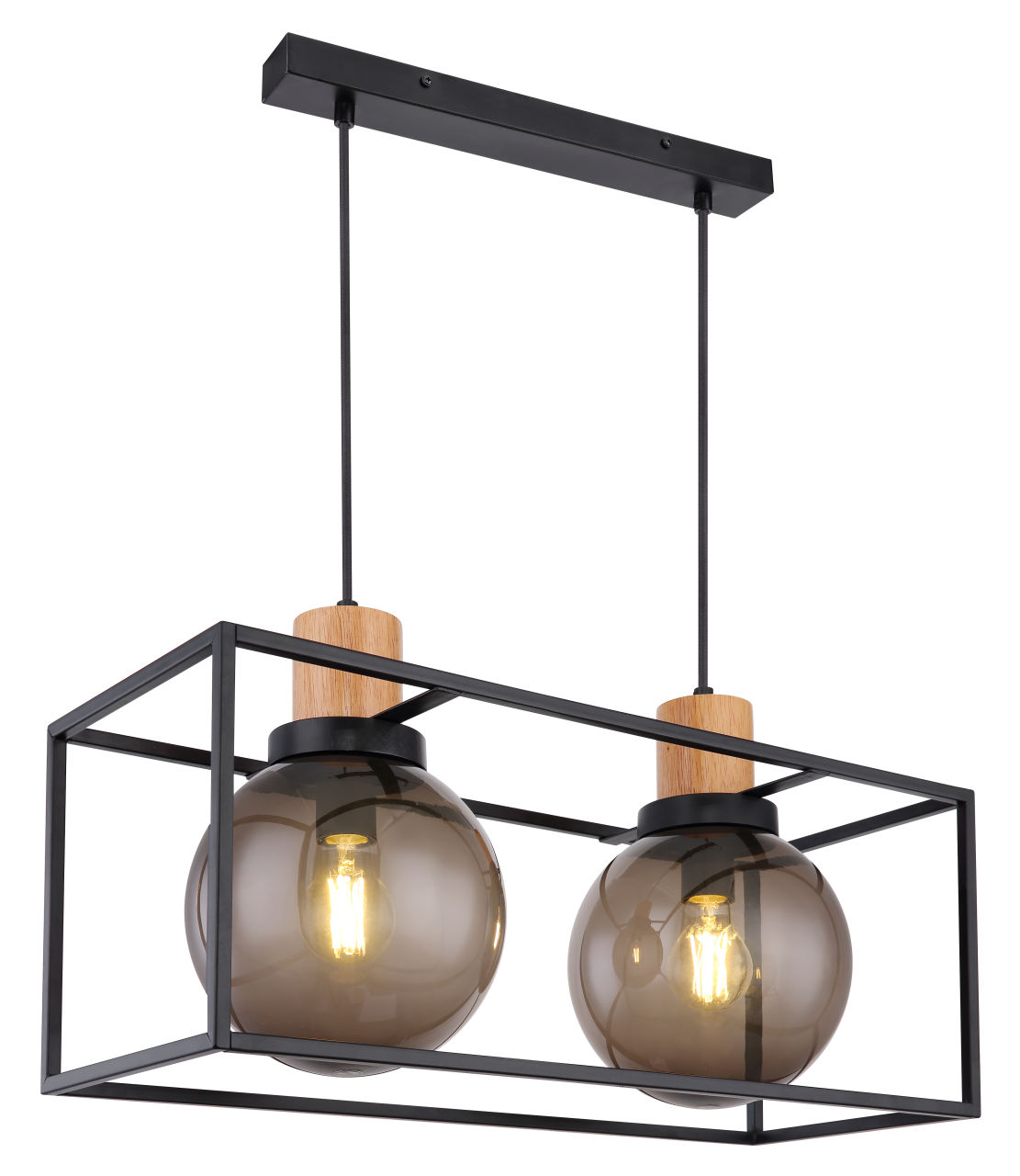 Globo Lighting - HILKO - Hängeleuchte Metall schwarz matt, 2x E27 LED