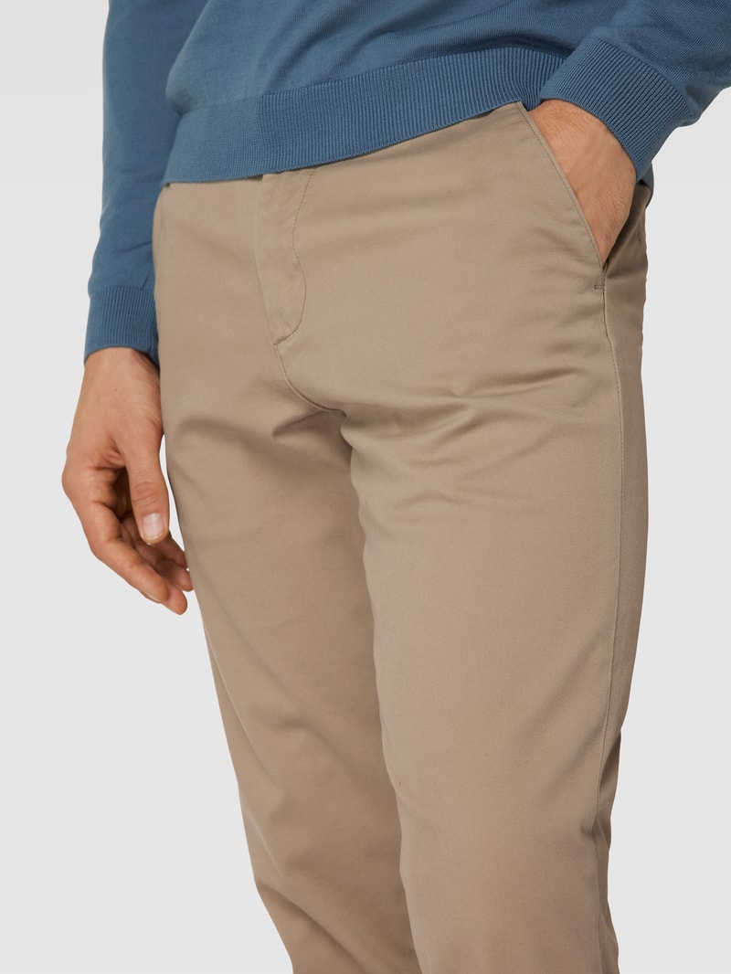 Slim Fit Chino in unifarbenem Design Modell 'NEW Miles' in beige