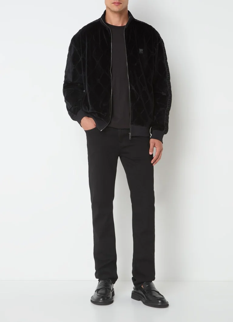Bluza HUGO BOSS Dranchiso z aksamitu z nadrukowanym logo