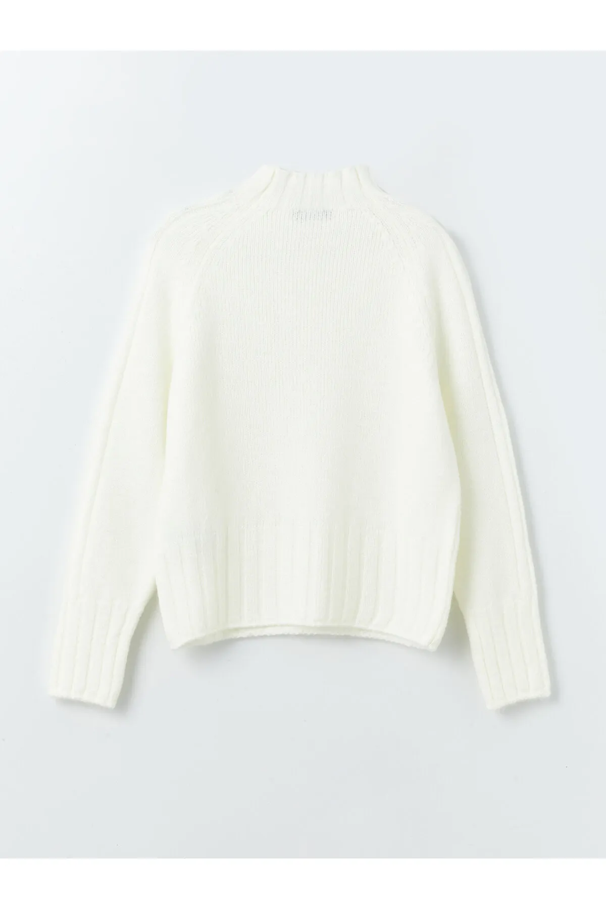 LC Waikiki  Einfarbiger langärmliger Damen-Strickpullover mit halbem Rollkragen