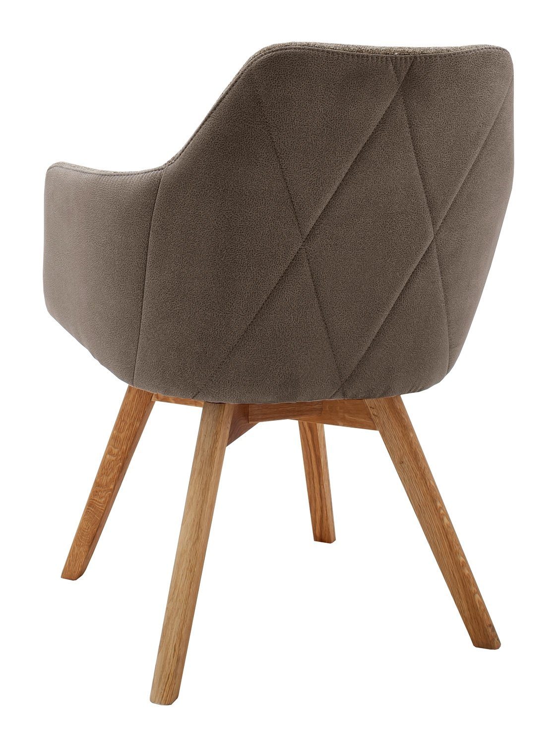 Vito Polsterstuhl REMAL, Cappuccinofarben, Mikrofaser, Webstoff, (1 St), mit drehbarer Sitzschale, Gestell aus Massivholz