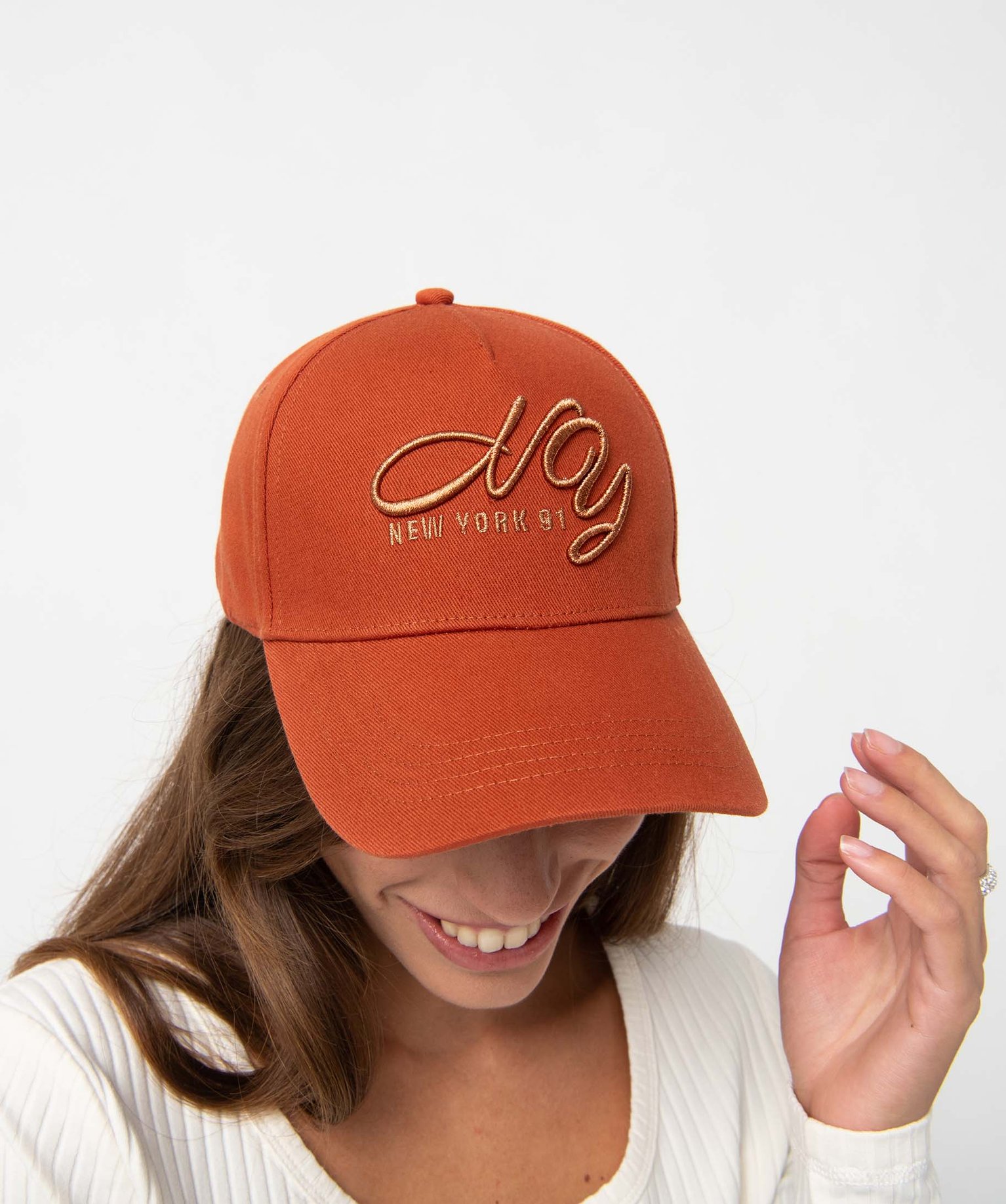 Casquette femme avec inscription brodée orange | GEMO