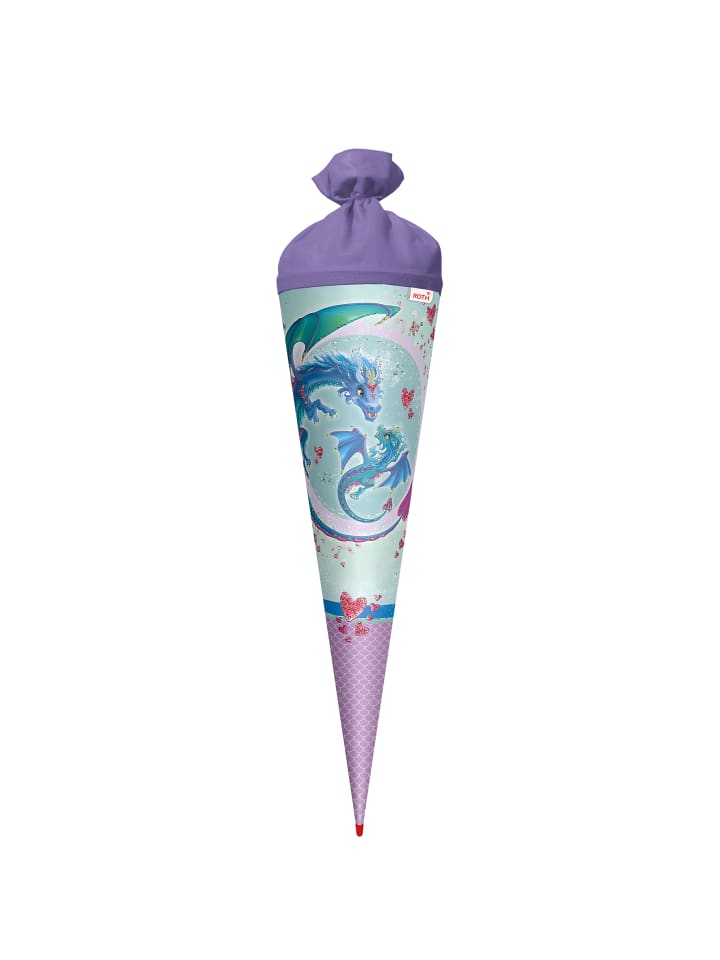 ROTH Schultüte groß Drachenliebe 70 cm, Glitter in Hellblau günstig kaufen onesize