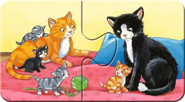 Kinderpuzzle ab 2 Jahren - Tierfamilien auf dem Bauernhof - 2 Teile