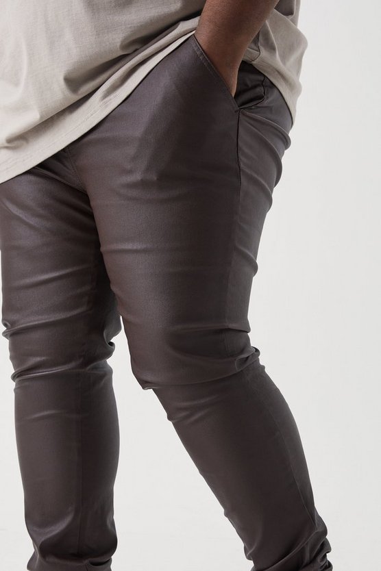 Plus beschichtete Skinny Twill-Hose