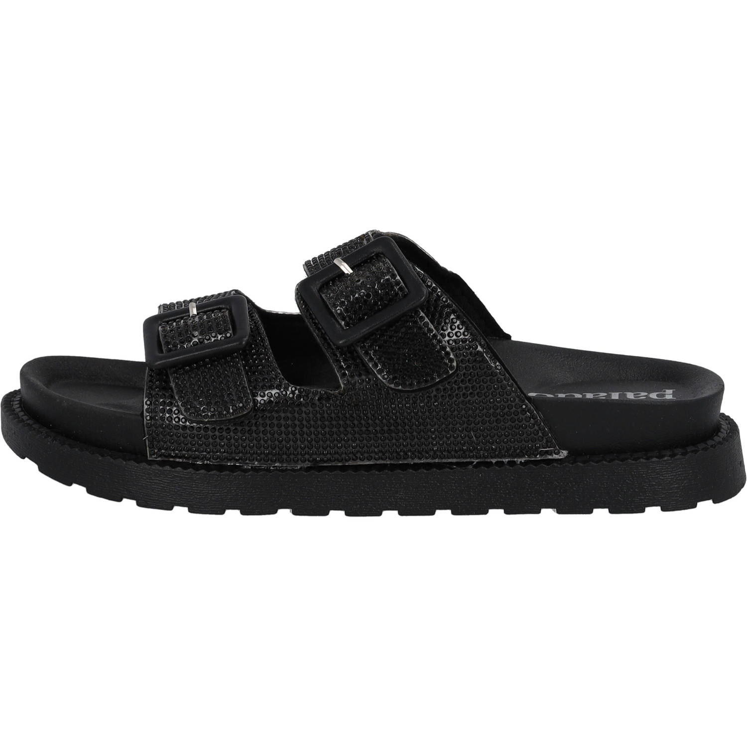 Palado Irisa, Plateau-Pantoletten, Damen, Schwarz strass