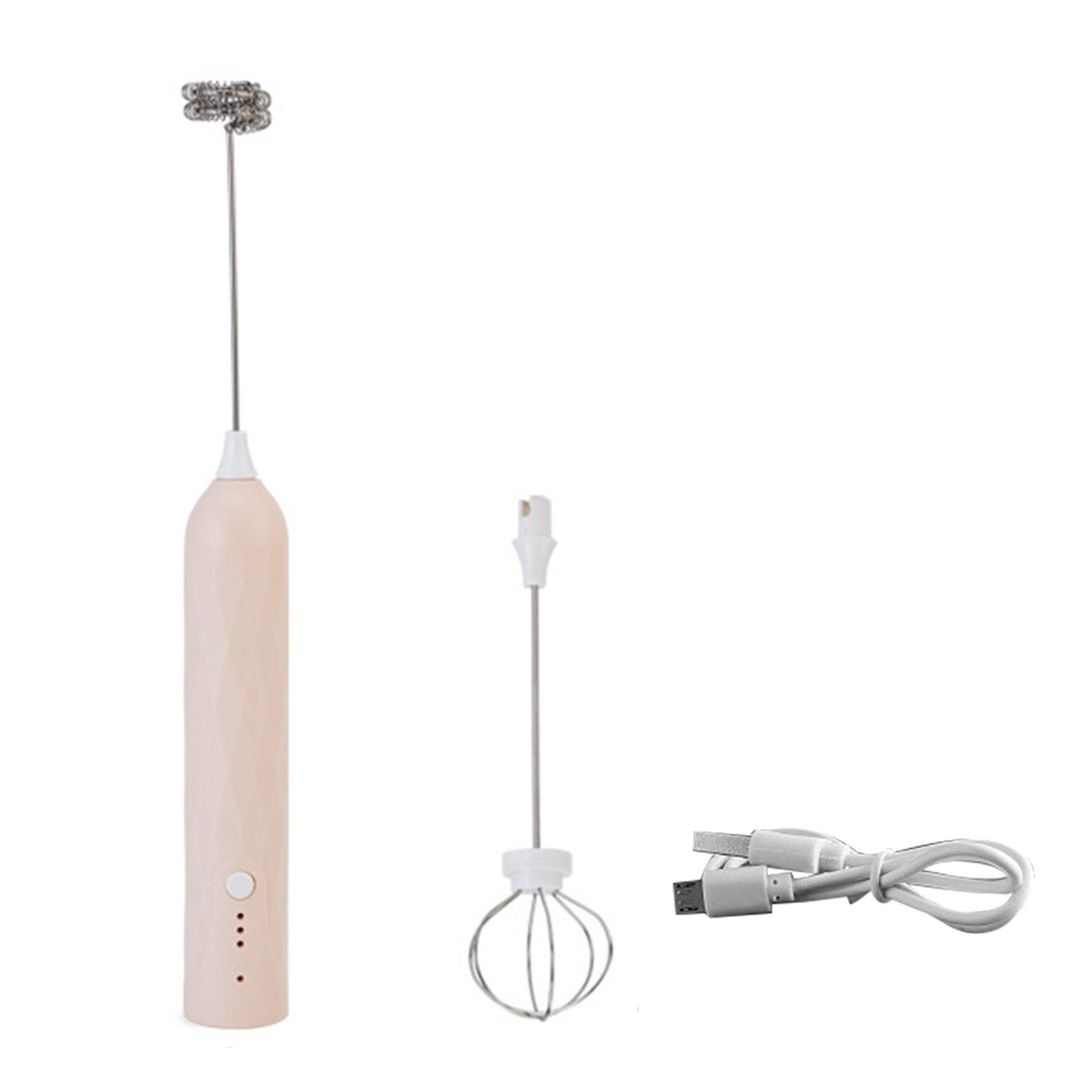 farfi Milchaufschäumer 2in 1 Hand-Milchaufschäumer,einstellbare Geschwindigkeit,USB-Aufladung, für Milchschaum und Eier