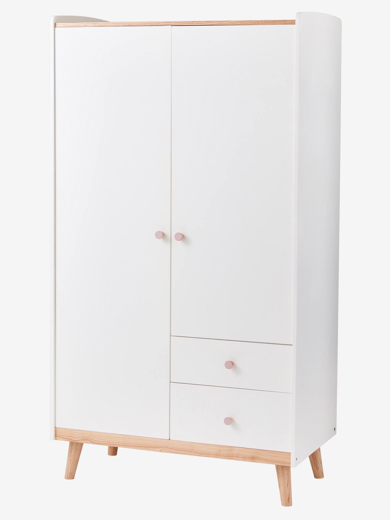 Vertbaudet Kinder Kleiderschrank KONFETTI, 2 Türen - graugrün