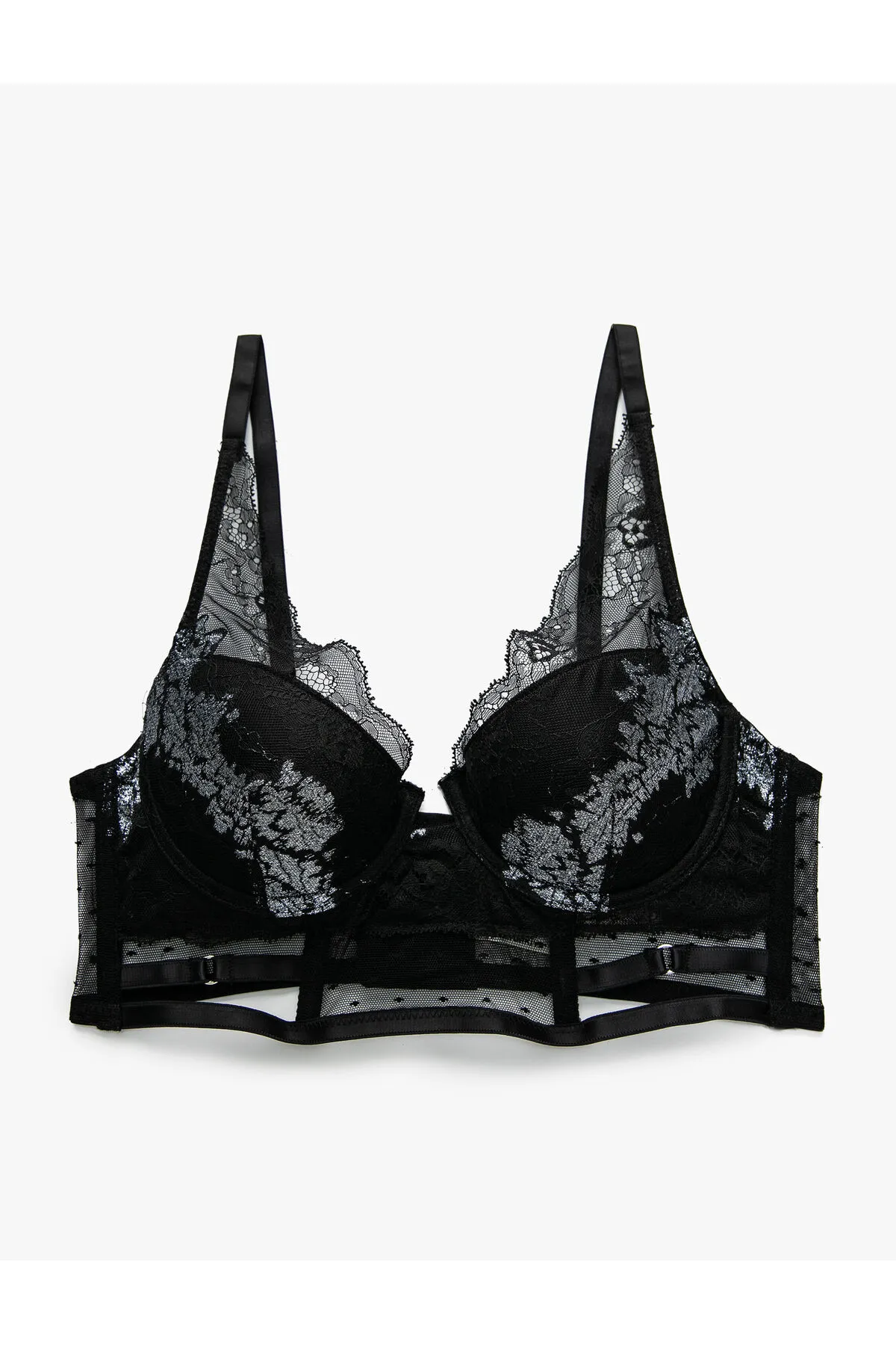 Koton  Spitzen-Bralette-BH, ungepolstert, mit bedeckten Bügeln, Blumenmuster