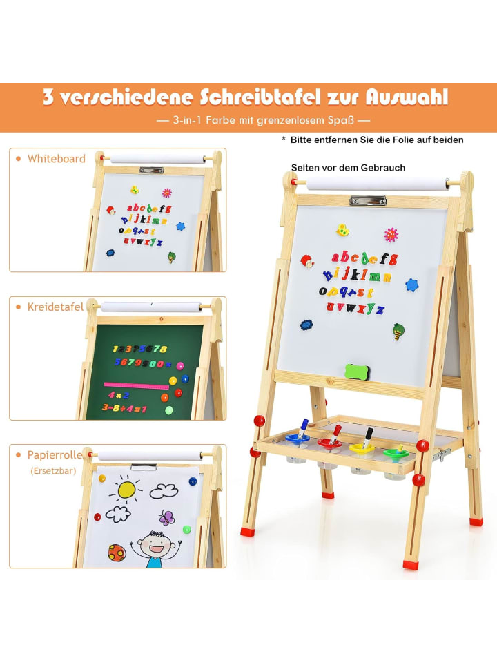COSTWAY 3 in 1 Staffelei höhenverstellbar in Bunt günstig kaufen onesize
