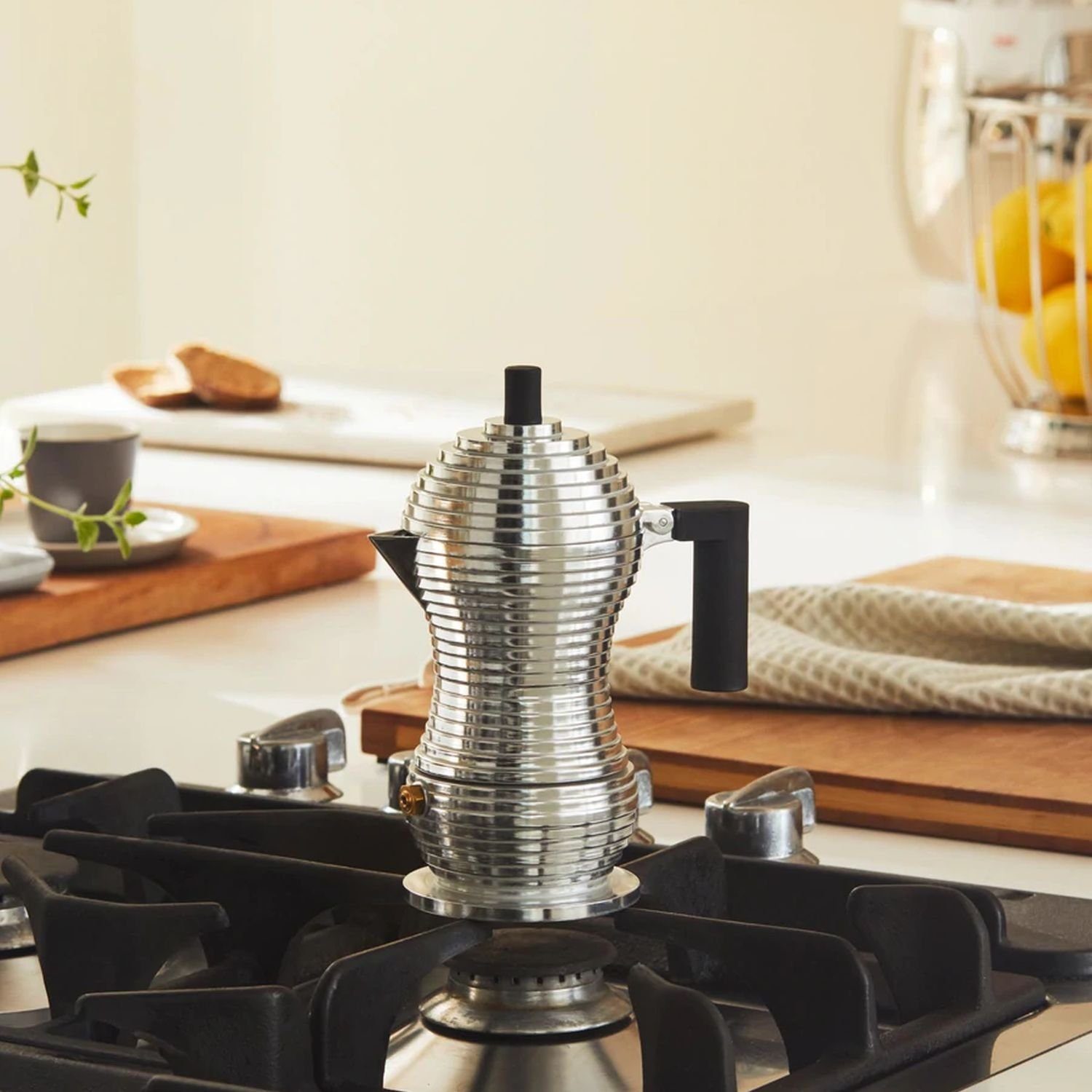 Alessi Espressokocher Pulcina Schwarz für 1 Tasse, 0,07l Kaffeekanne