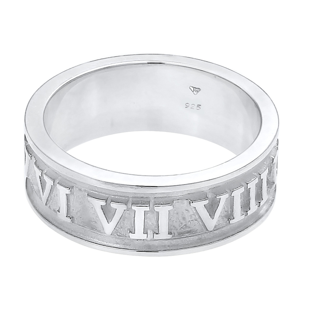 KUZZOI KUZZOI Bague Bague pour homme Chiffres romains Tendance solide oxydée en argent s Bague