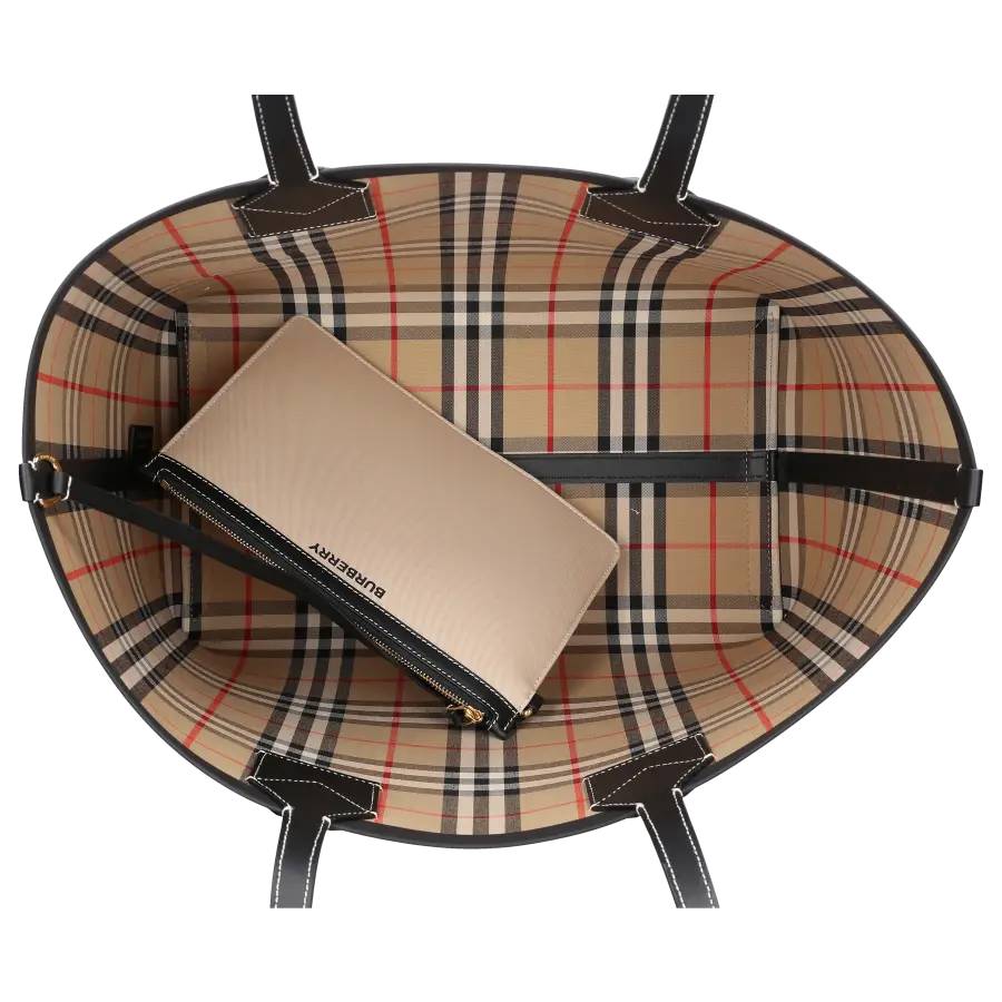 Burberry - Shopper MEDIUM HERRITAGE Baumwolle - beige