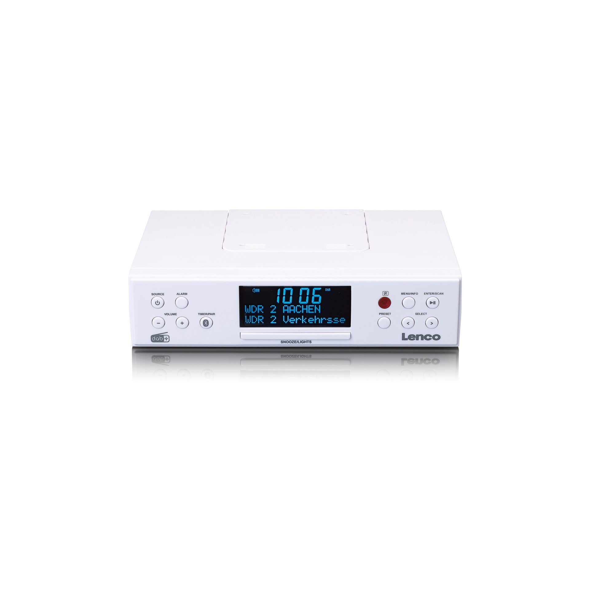Lenco KCR-190WH Küchenradio Unterbau mit PLL-FM-Radio DAB+ BT Küchen-Radio (Digitalradio (DAB), 4 W)