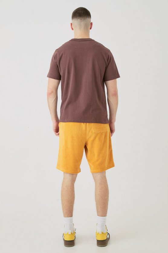 Tall Velour-Shorts mit elastischem Bund