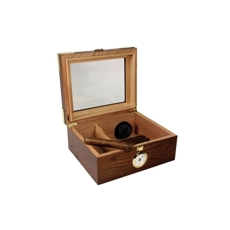 Humidor für Zigarren Quality Importers Capri Elegantes Glasstop-Modell für 25 - 50 Zigarren, Humidor zu Hause