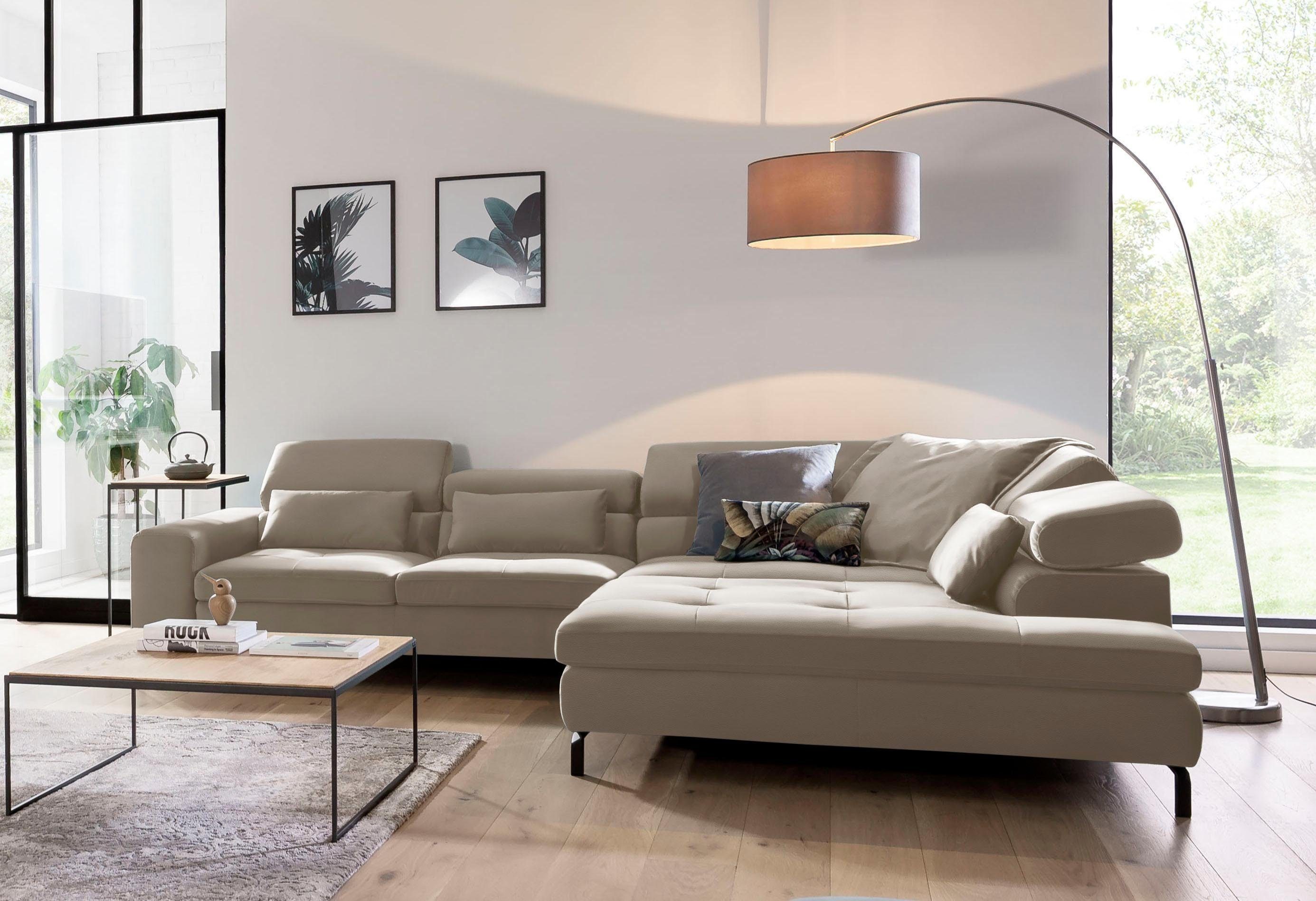 GALLERY M branded by Musterring Ecksofa Felicia Due, Wahlweise mit Sitzvorzug, inkl. Kopfteilverstellung, Sitzhöhe 43 cm