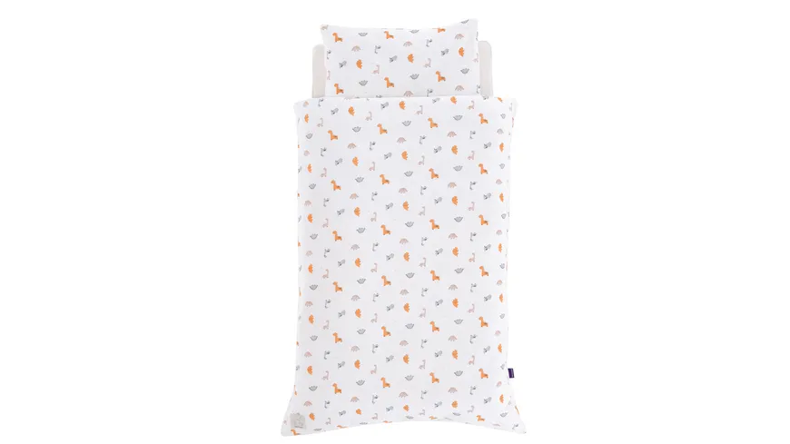 Träumeland Bettwäsche Jersey Dinolino 100/135cm und 40/60cm weiß