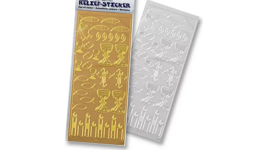 folia Relief-Sticker Kommunion + Konfirmation