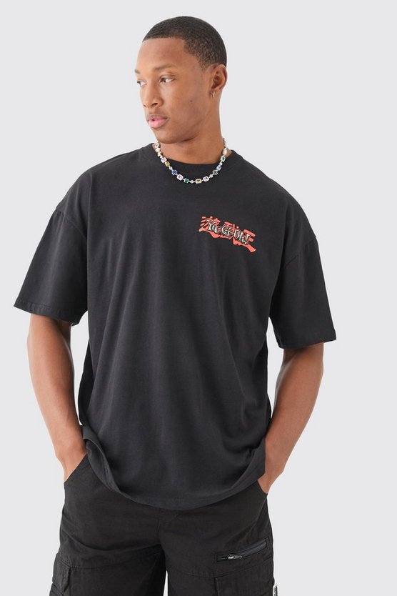 Oversize T-Shirt mit lizenziertem Blue Eyes Yugioh Print