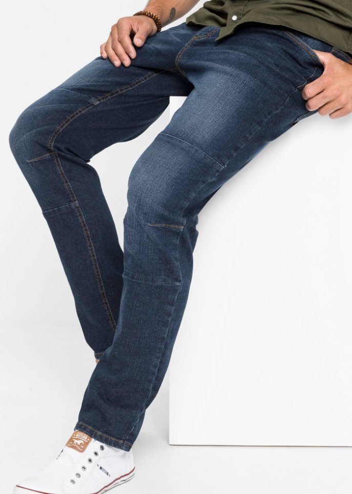 Regular Fit Stretch-Jeans m. Komfortschnitt, Tapered