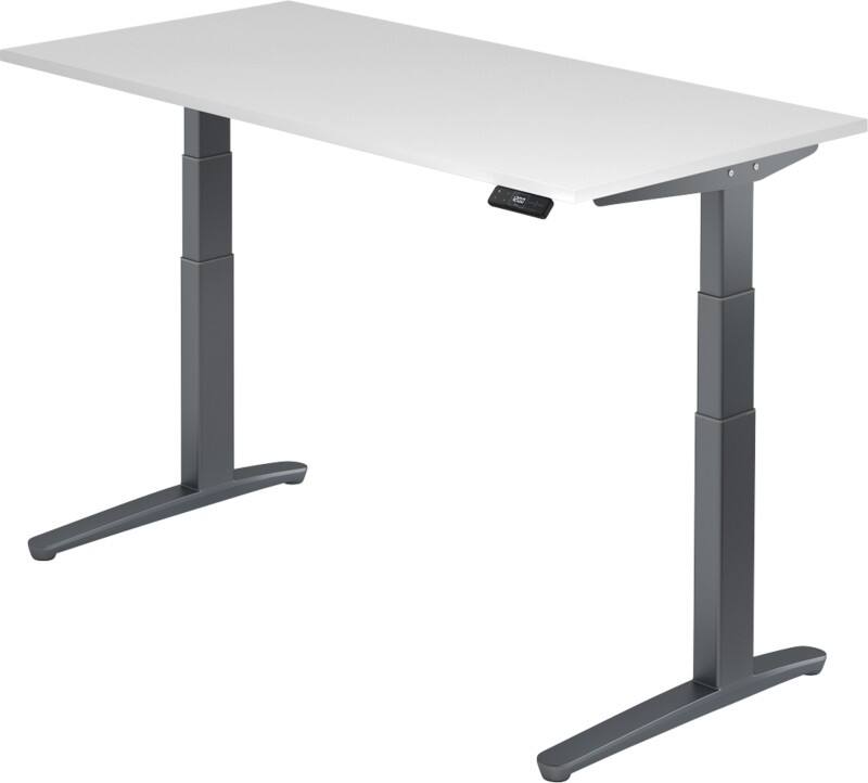 Hammerbacher Sitz-Stehschreibtisch XBHM Grau, Weiß 1.600 x 800 x 720 mm