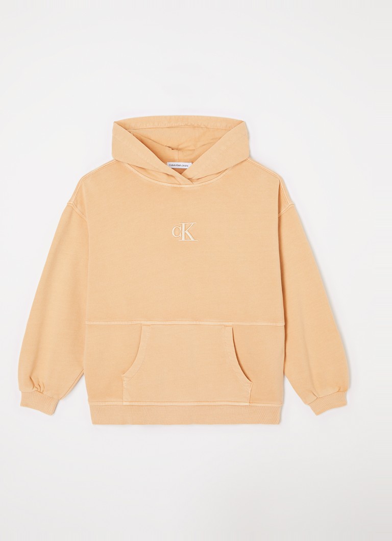 Calvin Klein džemperis su siuvinėtu logotipu ir šoninėmis kišenėmis