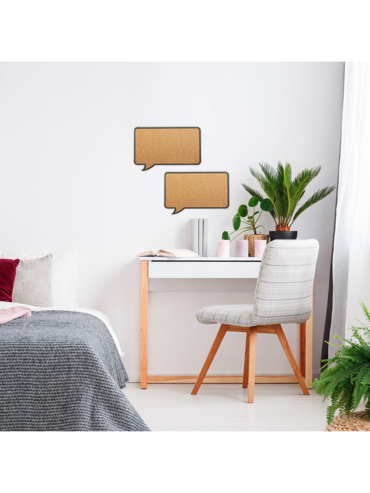 relaxdays 2 x Korkpinnwand in Natur/ Schwarz - (B)44 x (H)29 x (T)1 cm günstig kaufen onesize