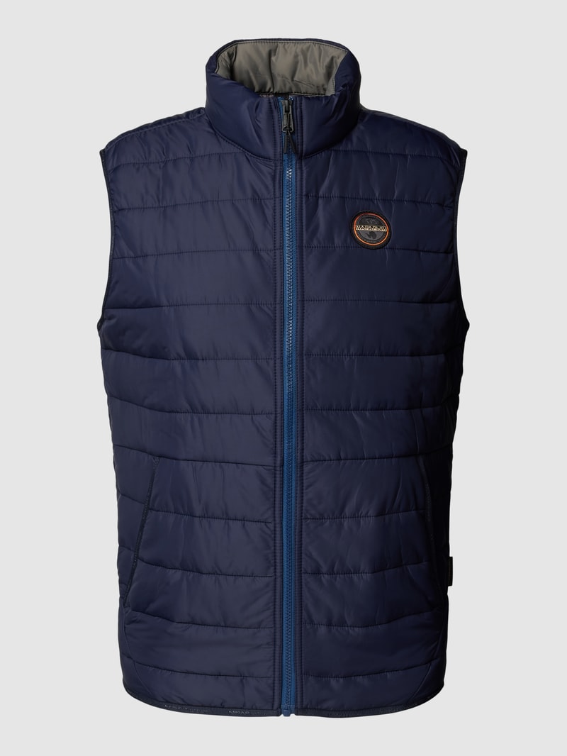 Steppweste mit Label-Patch Modell 'ACALMAR' in marineblau