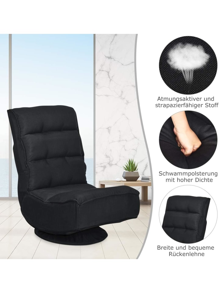 COSTWAY Bodenstuhl 360°drehbar in Schwarz günstig kaufen onesize
