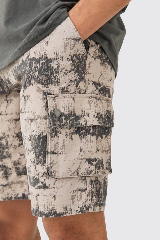Lockere Camouflage Cargo-Shorts
